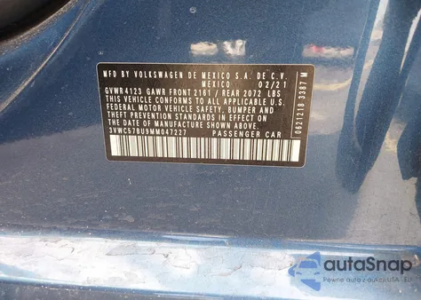 2021 Volkswagen Jetta 1.4T R-Line/1.4T S/1.4T Se from USA, damaged, VIN 3VWC57BU9MM047227